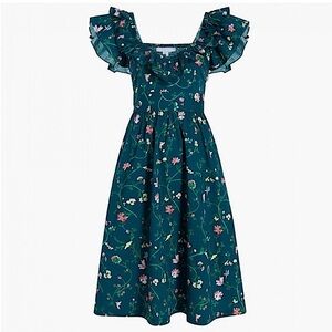 Hill House Ava Nap Dress in Green Moody Floral